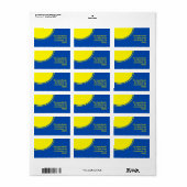 明るい黄色と青のモダン円 ラベル (フルシート)