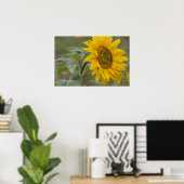 明るい黄色のひまわりクローズアップ写真CC0034 ポスター (ホームオフィス)