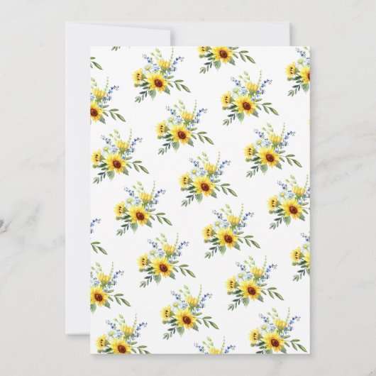 明るい黄色のひまわりフローラ赤ちゃんシャワー 招待状 (裏面)