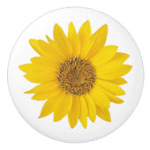 明るい黄色のひまわりフローラ セラミックノブ (正面)