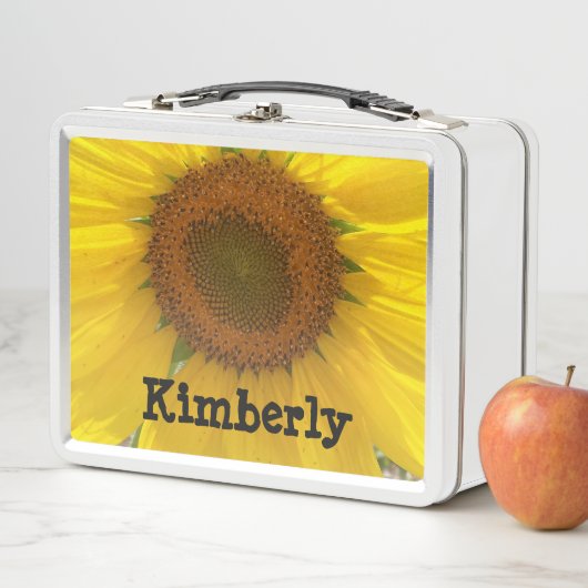 明るい黄色のひまわりメタルランチボックス メタルランチボックス (インサイチュ)