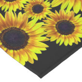明るい黄色のひまわり模様 ショートテーブルランナー (コーナー)