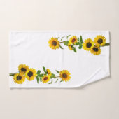 明るい黄色のひまわり白 バスタオルセット (ハンドタオル)