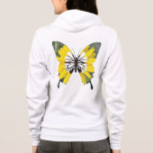 明るい黄色のひまわり蝶 パーカ (裏面)