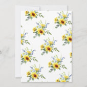明るい黄色のひまわり誕生日パーティー 招待状 (裏面)