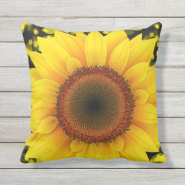 明るい黄色のひまわり アウトドアクッション