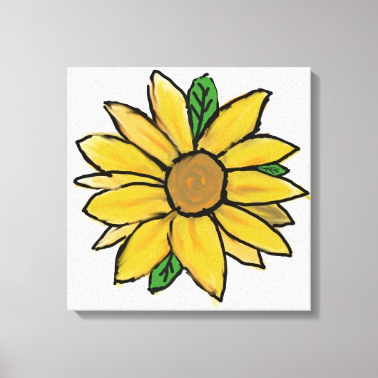 明るい黄色のひまわり キャンバスプリント (正面)