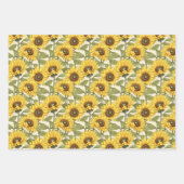 明るい黄色のひまわり ラッピングペーパーシート (正面3)