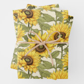 明るい黄色のひまわり ラッピングペーパーシート (インサイチュ)