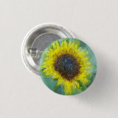 明るい黄色のひまわり 缶バッジ (正面&裏面)