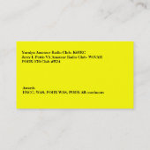 明るい黄色のアマチュアの無線通話の標識 名刺 (裏面)