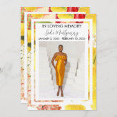 明るい黄色のカラフル葬儀プログラム 招待状 (正面/裏面)