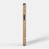 明るい黄色のギンガムチェックの生地のテクスチャ iPhoneケース (右側面)