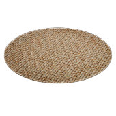 明るい黄色のギンガム生地のテクスチャ。 カッティングボード (角)