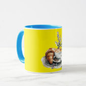 明るい黄色のコーヒーマグ マグカップ (正面左)