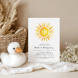 明るい黄色のサンシャインギンガムベビーシャワー 招待状