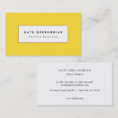 明るい黄色のスタイリッシュモダン美しいとファッション 名刺 (正面/裏面)