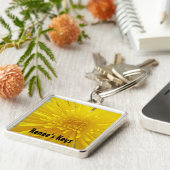 明るい黄色のスパイシーダリアのパーソナライズされた写真 キーホルダー (側面)