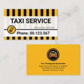 明るい黄色のタクシーのライン私用人雇いタクシー運転手 名刺 (正面/裏面)