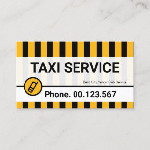 明るい黄色のタクシーのライン私用人雇いタクシー運転手 名刺