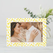 明るい黄色のダッシュフォトフレームホリデーカード シーズンカード (スタンド正面)
