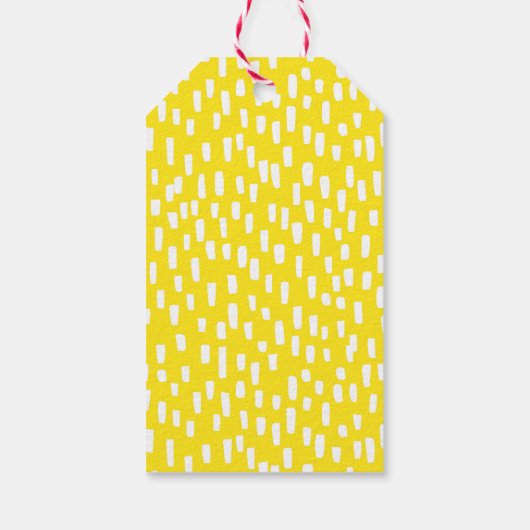 明るい黄色のダッシング ギフトタグ (裏面)