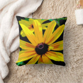 明るい黄色のデイジー枕 クッション (ブランケット)