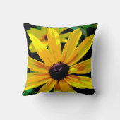 明るい黄色のデイジー枕 クッション (裏面)