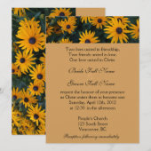 明るい黄色のデイジー花のクリスチャン結婚式 招待状 (正面/裏面)