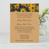 明るい黄色のデイジー花のクリスチャン結婚式 招待状 (スタンド正面)