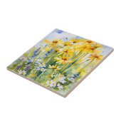 明るい黄色のデイジー、ワイルドフラワー タイル (側面)