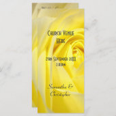 明るい黄色のバラのフローラ教会の結婚式プログラム プログラム (正面/裏面)