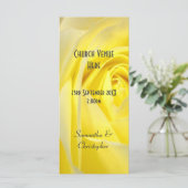 明るい黄色のバラのフローラ教会の結婚式プログラム プログラム (スタンド正面)
