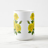 明るい黄色のバラの花束 コーヒーマグカップ (中央)