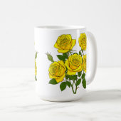 明るい黄色のバラの花束 コーヒーマグカップ (正面右)