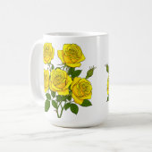 明るい黄色のバラの花束 コーヒーマグカップ (正面左)