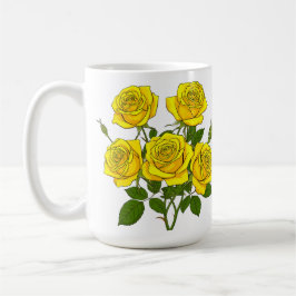 明るい黄色のバラの花束 コーヒーマグカップ