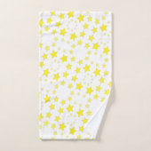 明るい黄色のパターン（の模様が）ある星 バスタオルセット (ハンドタオル)