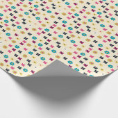 明るい黄色のパタ点々のあるーン ラッピングペーパー (角)