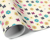 明るい黄色のパタ点々のあるーン ラッピングペーパー (ロールコーナー)