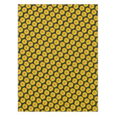 明るい黄色のヒマワリの黒 テーブルクロス (正面)