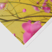 明るい黄色のピンクのフローラバードケージハットデコップ 薄葉紙 (詳細)