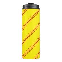 明るい黄色のファストピッチソフトボールのステッチ（シーム）