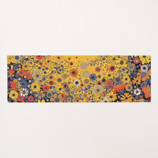 明るい黄色のフローラ ヨガマット (裏面(横))