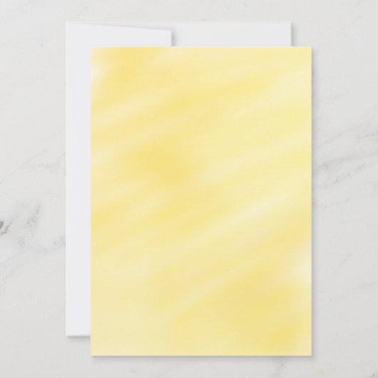 明るい黄色のベビーシ男女兼用ャワー共同 招待状 (裏面)