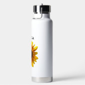 明るい黄色のミツバチ付きヒマワリパーソナライズされた ウォーターボトル (右面)