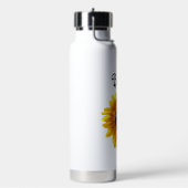 明るい黄色のミツバチ付きヒマワリパーソナライズされた ウォーターボトル (左面)
