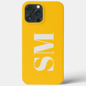 明るい黄色のモノグラムイニシャル Case-Mate iPhoneケース (裏面)