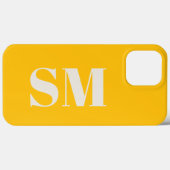 明るい黄色のモノグラムイニシャル Case-Mate iPhoneケース (裏面 (横))