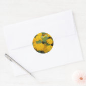 明るい黄色のランタナの花が咲いて華やか ラウンドシール (封筒)